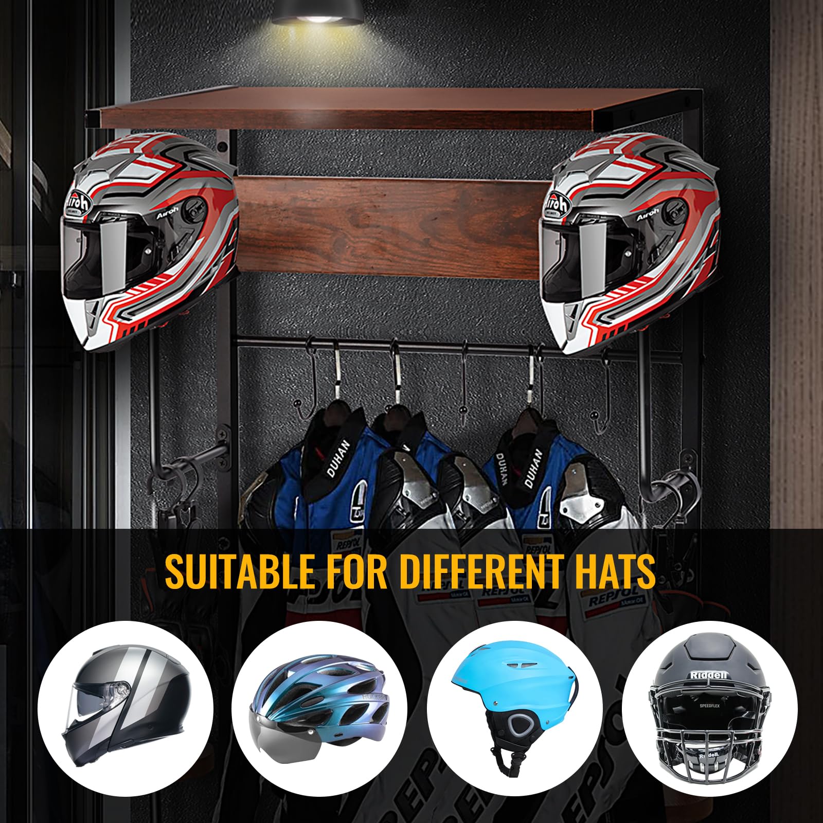 Amazon.com: AUKOUPCIL Soporte de pared para casco, soporte